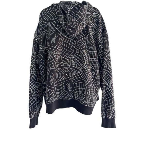 Nike Jordan Flight Print Allover Hoodie Women's Sz 1X Black/White DV1417-010 - Picture 4 of 10